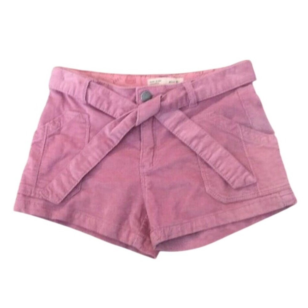 Zara Corduroy Shorts Size 8 pink belted Adjustable‎ waist
